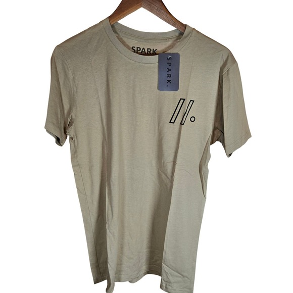 SPARK Mens Tan Graphic T Shirt Size S Short Sleeve Cotton Designed in USA - Picture 2 of 5